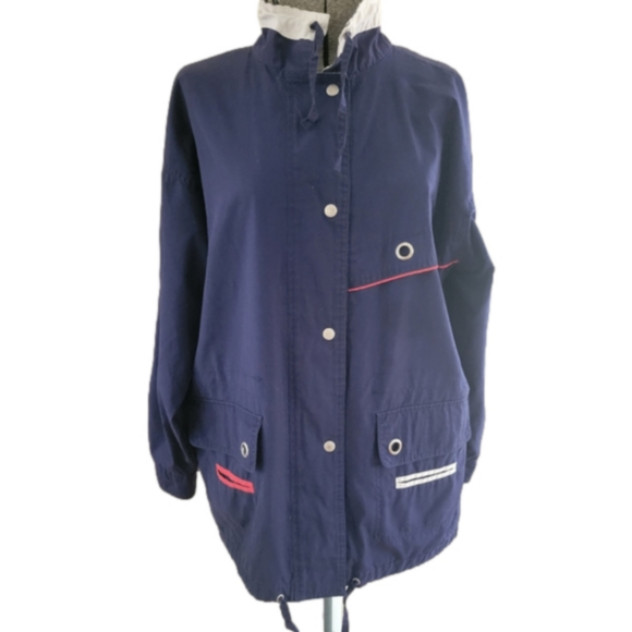New York Girl Jackets & Blazers - New York Girl Navy Blue Nautical Windbreaker Coat-Size Large